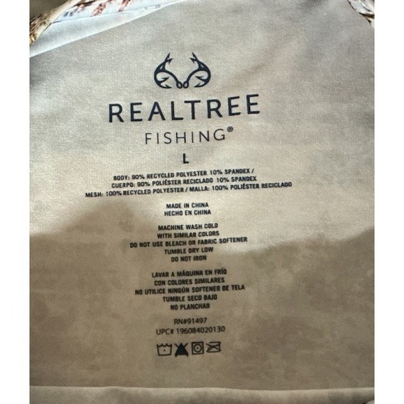 RealTree Fishing Shirt Large Blue Brwn Aspect Long Sleeve Wicking Outdoor Nature - Picture 3 of 6